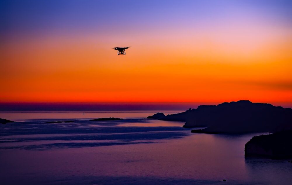 sunset, drone, nature